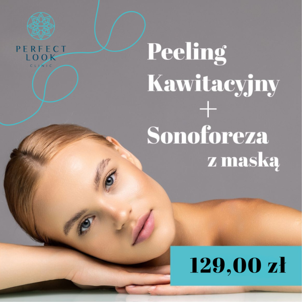 Peeling kawitacyjny + sonoforeza z maską